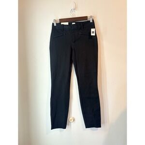 Gap Curvy Skinny Ankle Jeans Size 00 Black Mid‎ Rise Stretch Contoured Waist